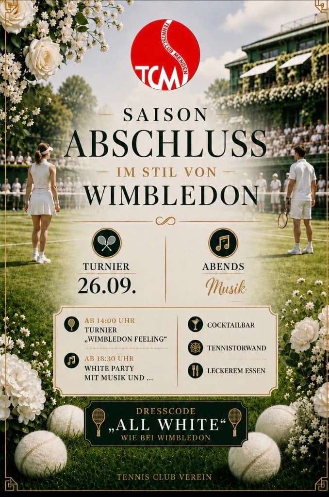 Saisonabschluss im Stil von Wimbledon am 26. September